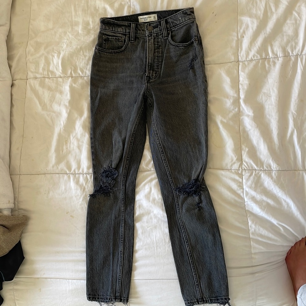 Abercombie Distressed Black Jeans